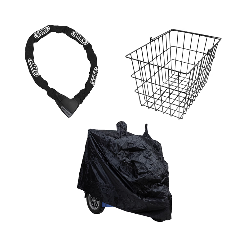 Tilbehørssett - Abus kjettinglås - Trekk og bak kurv - Moto, Moto Sport