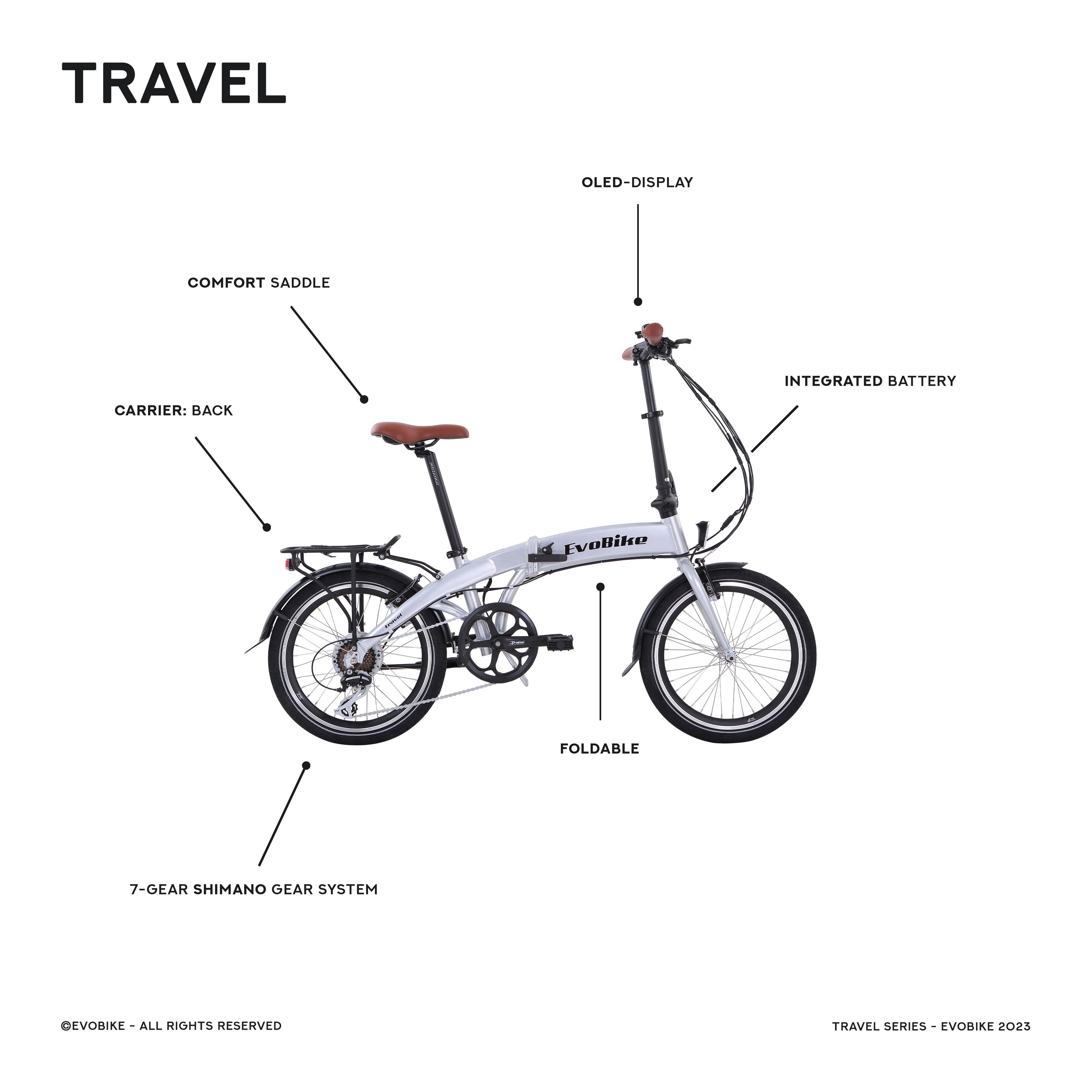 Evobike Travel - Sammenleggbar